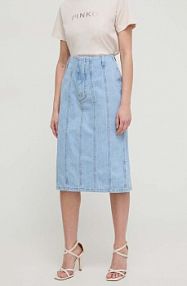 Spódnica midi Silvian Heach  niebieska GPP24327LO