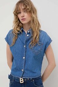 Koszula jeansowa Moschino Jeans  niebieska 0201.3740