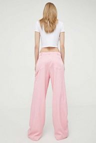 Spodnie eleganckie Moschino Jeans  różowe damskie 0334.3767