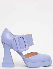 Sandały na obcasie AGL  fioletowe D269005PGKA07