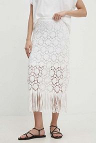 Spódnica midi Answear.LAB  biała 22145.HWK