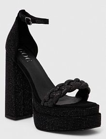 Sandały na obcasie Goe  czarne NN2N4225.W2