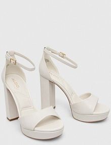 Sandały na obcasie ALDO  białe 13711894.ENAE