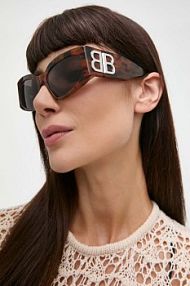 Okulary Balenciaga  brązowe damskie BB0321S