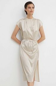 Sukienka midi Calvin Klein  beżowa K20K206676