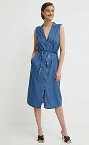 Sukienka midi Pepe Jeans  niebieska PL953512