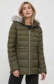 Kurtka puchowa Tommy Hilfiger  zielona damska WW0WW39746