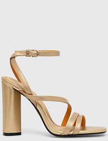 Sandały na obcasie Tommy Hilfiger  złote FW0FW07753