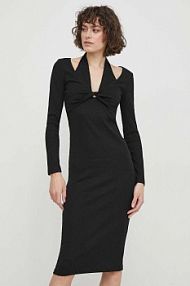 Sukienka midi Sisley  czarna 4UVTLV05D