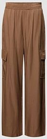 Spodnie materiałowe o luźnym kroju z mieszanki wiskozy model Allie Fransa brązowe damskie EAN 20613476