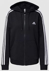 Bluza rozpinana z wyhaftowanym logo ADIDAS SPORTSWEAR czarna damska EAN IC8769