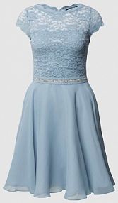 Sukienka koktajlowa z koronkowym obszyciem Swing niebieska EAN 50018400