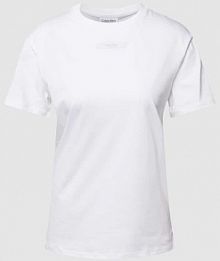 T-shirt z detalem z logo Calvin Klein Womenswear biały damski EAN SH 1/2 LOGO