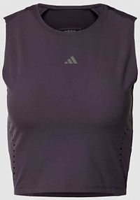 Top krótki z wycięciem z tyłu Adidas Training czarny damski EAN IQ1763