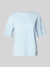 T-shirt z haftem angielskim model YASLEX niebieski damski EAN NOS Embro Arm2