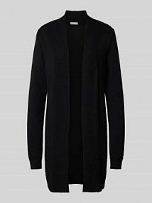 Długi kardigan z prążkowanymi wykończeniami model Clia Fransa czarny EAN 20613551
