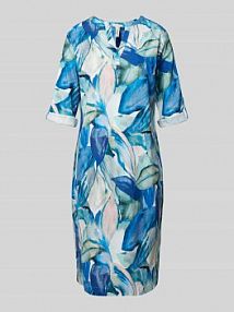 Sukienka tunikowa o kroju do kolan z rękawami o regulowanej długości TONI niebieska EAN 78-40 1951