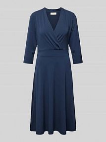 Sukienka midi z dekoltem w serek model Yrsa FREE/QUENT granatowa EAN 201954
