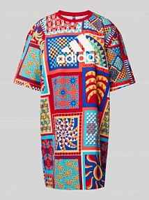 Sukienka mini z nadrukiem na całej powierzchni model FARM ADIDAS SPORTSWEAR niebieska EAN IQ4506