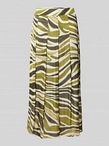 Spódnica midi z nadrukiem na całej powierzchni model Zena Fransa oliwkowa EAN Midi Zebra2