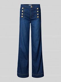 Jeansy z poszerzaną nogawką i ozdobnymi guzikami model AUDREY Rosner niebieskie damskie EAN 41982233-20