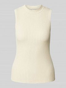 Top z dzianiny w jednolitym kolorze YAS beżowy damski EAN Rip Top ON3