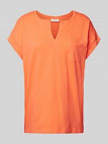 T-shirt z kieszenią na piersi model Viva FREE/QUENT różowy damski EAN 122317