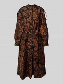 Sukienka koszulowa ze zwierzęcym nadrukiem model UNIONE Weekend Max Mara brązowa EAN 2415221152