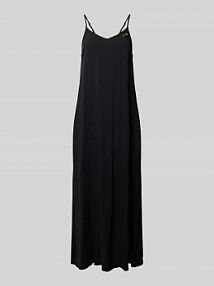 Sukienka midi z wiskozy z cienkimi ramiączkami Ragwear czarna EAN Maxi Slip Dress