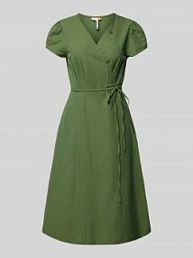 Sukienka kopertowa o długości do kolan w jednolitym kolorze Ragwear EAN Dress Linen  bow