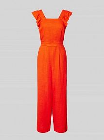 Kombinezon z falbanami model YASISMA pomarańczowy EAN Linen Jump Volan