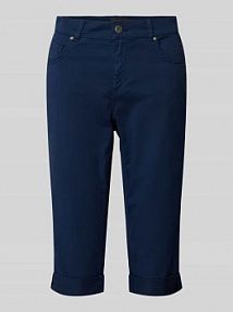 T-shirt z wyhaftowanym logo Angels niebieski damski EAN Capri BW Turn Up