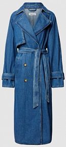 Trencz jeansowy z wiązanym paskiem model Belen EDITED niebieski EAN EDT7883001