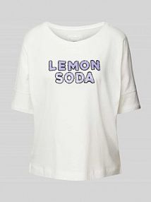 T-shirt z cekinowym obszyciem model Dacina Lieblingsstück biały damski EAN 24031210