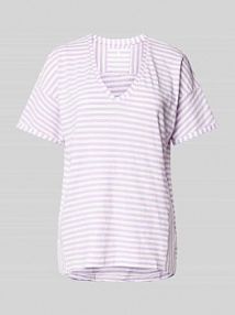 T-shirt ze wzorem w paski model Darasil Lieblingsstück fioletowy damski EAN 24031942