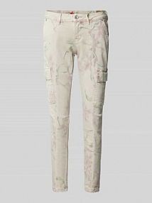 Spodnie cargo o skróconym kroju slim fit Buena Vista szare damskie EAN 2403-B5648