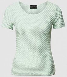 T-shirt z fakturowanym wzorem Emporio Armani zielony damski EAN 3D2M7Q.2JKEZ