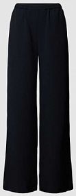 Spodnie materiałowe z szeroką nogawką i elastycznym pasem Emporio Armani granatowe damskie EAN E3NP1D.F9909