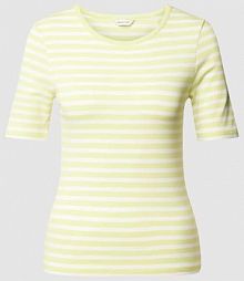 T-shirt o kroju slim fit z wzorem w paski Gant zielony damski EAN 4203493