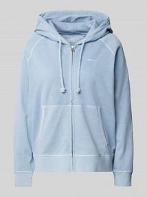 Bluza rozpinana z wyhaftowanym logo Gant niebieska damska EAN 4200863