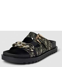 Klapki z nadrukiem z logo model FATEMA Guess czarne EAN FL6FATFAL03