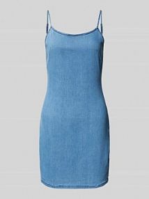 Sukienka jeansowa z cienkimi ramiączkami model RON Guess niebieska EAN W4GK96D5CJ1