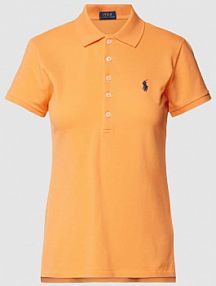 Koszulka polo o kroju slim fit z wyhaftowanym logo model JULIE Polo Ralph Lauren pomarańczowa damska EAN 211870236
