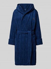 Szlafrok z wyhaftowanym logo model Robe Polo Ralph Lauren niebieski damski EAN 4P0048