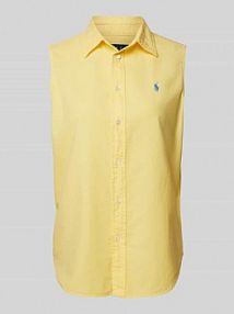 Top bluzkowy z wyhaftowanym logo Polo Ralph Lauren żółty damski EAN 211906512