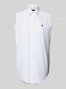 Top koszulowy z wyhaftowanym logo Polo Ralph Lauren biały damski EAN 211906520