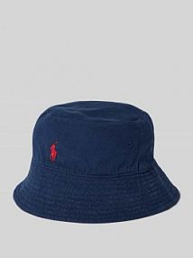 Czapka typu bucket hat z lnu z detalem z logo Polo Ralph Lauren niebieski damski EAN 455938465