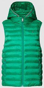 Kamizelka pikowana z kieszeniami zapinanymi na zamek błyskawiczny Tommy Hilfiger zielona damska EAN WW0WW40779