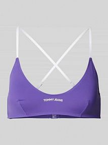 Biustonosz typu bralette z nadrukiem z logo Tommy Hilfiger fioletowy EAN UW0UW05354