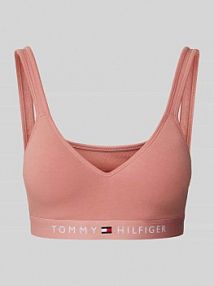 Stanik w jednolitym kolorze z detalem z logo Tommy Hilfiger różowy EAN UW0UW04612